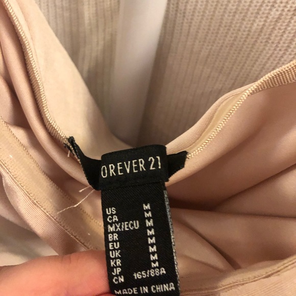 Satin strapless nude/pinkish mini dress - Picture 4 of 4